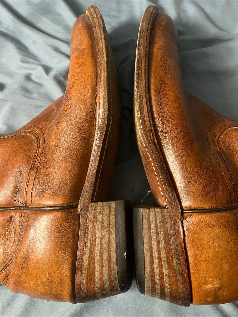 L.L. Bean Size 13 Men's Tan Leather Pull-On Boots - Picture 6 of 10